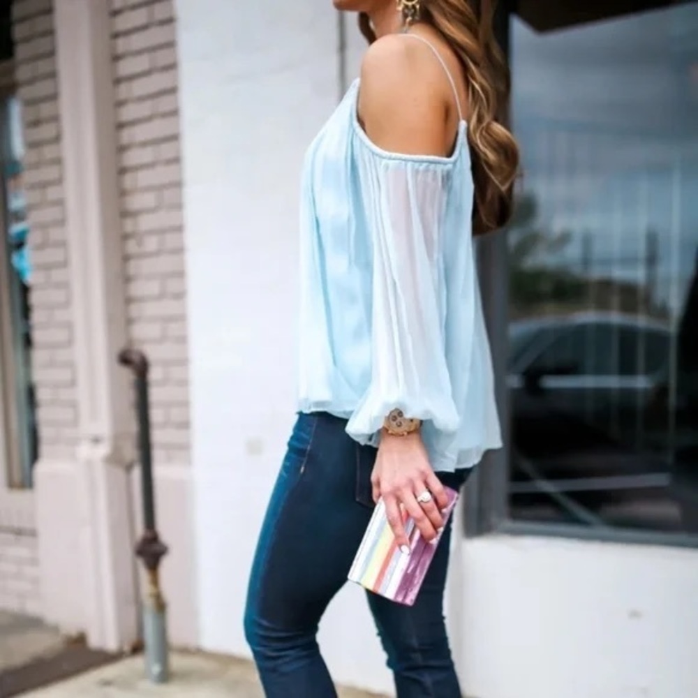 FIRM PRICE♥️Elizabeth and James Maylin Off Shoulder Silk - Picture 2 of 5